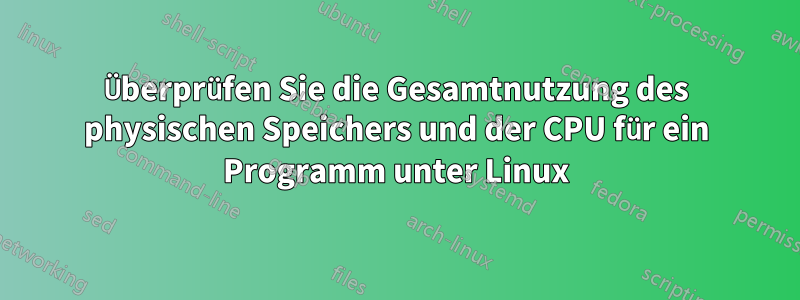 Überprüfen Sie die Gesamtnutzung des physischen Speichers und der CPU für ein Programm unter Linux