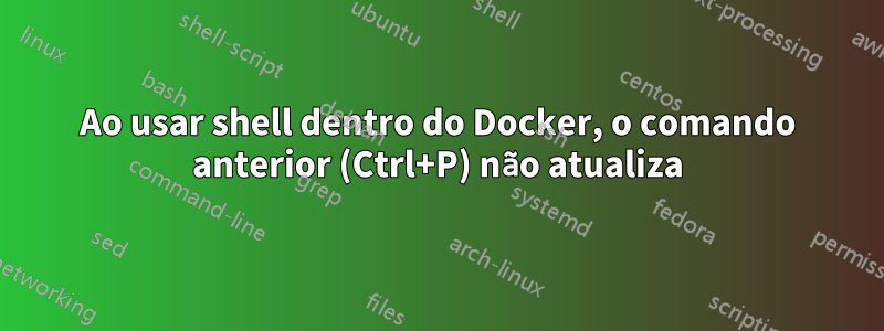 Ao usar shell dentro do Docker, o comando anterior (Ctrl+P) não atualiza