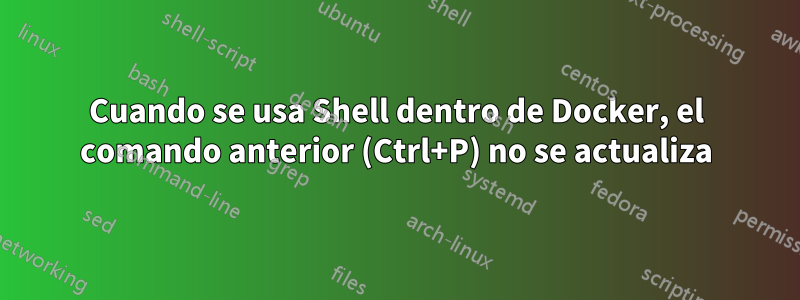 Cuando se usa Shell dentro de Docker, el comando anterior (Ctrl+P) no se actualiza