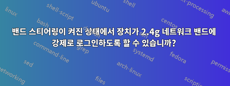 밴드 스티어링이 켜진 상태에서 장치가 2.4g 네트워크 밴드에 강제로 로그인하도록 할 수 있습니까?