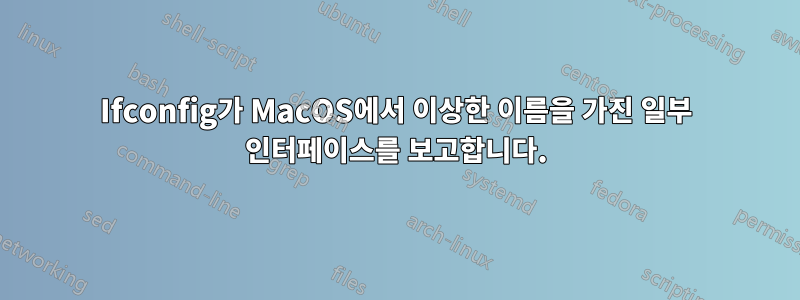 Ifconfig가 MacOS에서 이상한 이름을 가진 일부 인터페이스를 보고합니다.