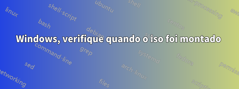 Windows, verifique quando o iso foi montado