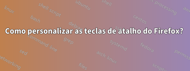 Como personalizar as teclas de atalho do Firefox?