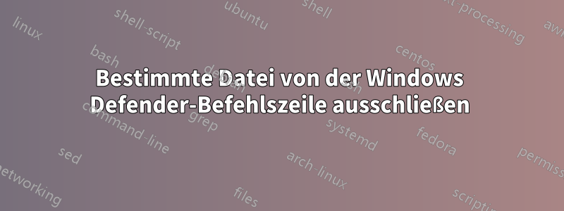 Bestimmte Datei von der Windows Defender-Befehlszeile ausschließen