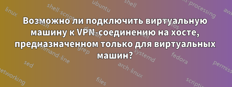 Возможно ли подключить виртуальную машину к VPN-соединению на хосте, предназначенном только для виртуальных машин?