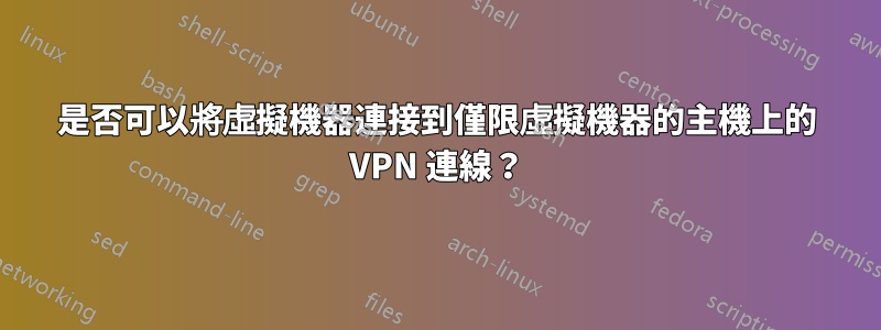 是否可以將虛擬機器連接到僅限虛擬機器的主機上的 VPN 連線？