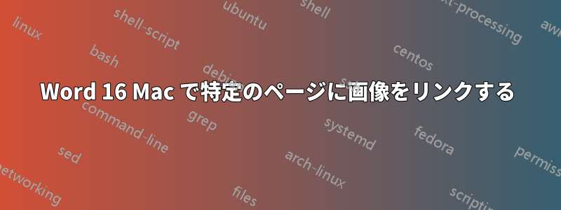 Word 16 Mac で特定のページに画像をリンクする