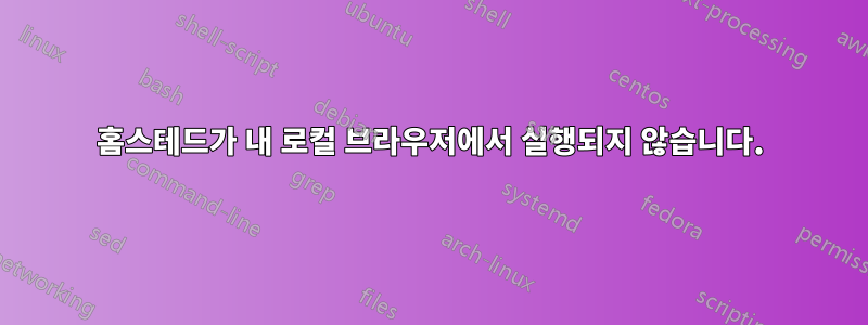 홈스테드가 내 로컬 브라우저에서 실행되지 않습니다.