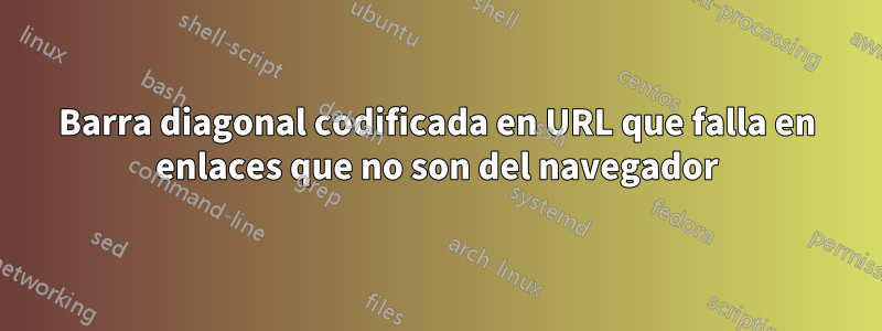 Barra diagonal codificada en URL que falla en enlaces que no son del navegador