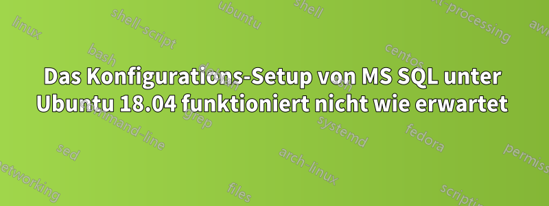 Das Konfigurations-Setup von MS SQL unter Ubuntu 18.04 funktioniert nicht wie erwartet