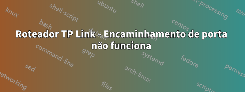 Roteador TP Link - Encaminhamento de porta não funciona