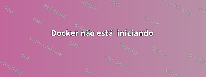 Docker não está iniciando