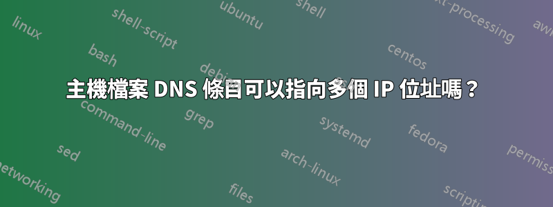 主機檔案 DNS 條目可以指向多個 IP 位址嗎？