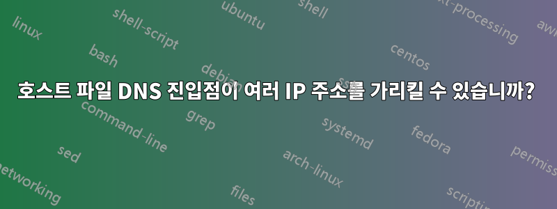 호스트 파일 DNS 진입점이 여러 IP 주소를 가리킬 수 있습니까?