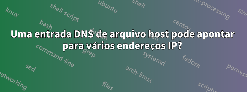 Uma entrada DNS de arquivo host pode apontar para vários endereços IP?