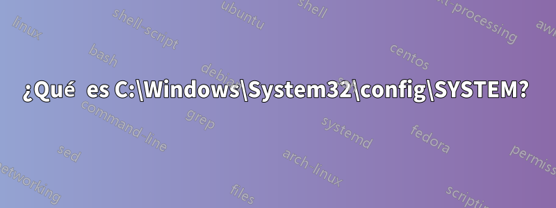 ¿Qué es C:\Windows\System32\config\SYSTEM?