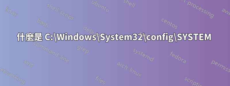 什麼是 C:\Windows\System32\config\SYSTEM