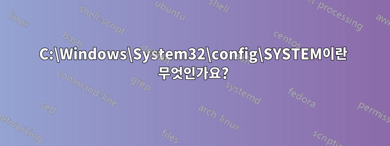 C:\Windows\System32\config\SYSTEM이란 무엇인가요?