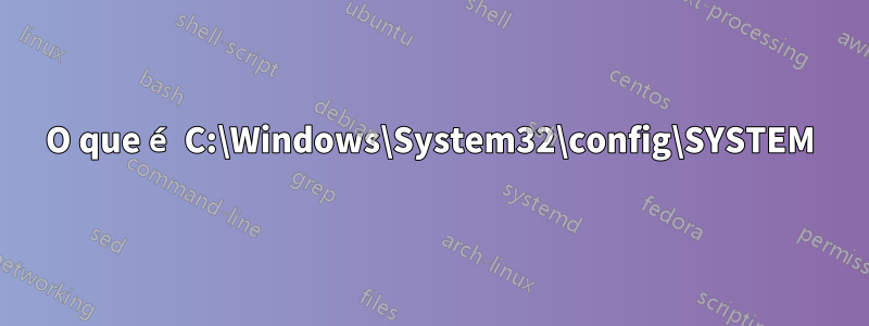 O que é C:\Windows\System32\config\SYSTEM