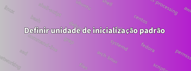 Definir unidade de inicialização padrão