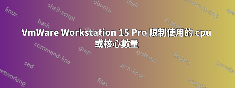 VmWare Workstation 15 Pro 限制使用的 cpu 或核心數量