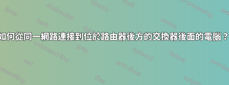 如何從同一網路連接到位於路由器後方的交換器後面的電腦？