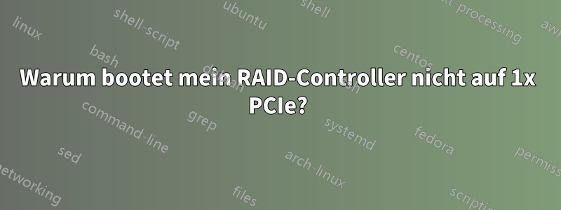 Warum bootet mein RAID-Controller nicht auf 1x PCIe?