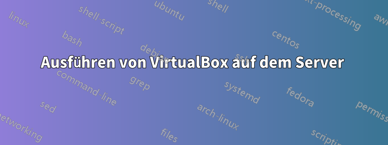 Ausführen von VirtualBox auf dem Server