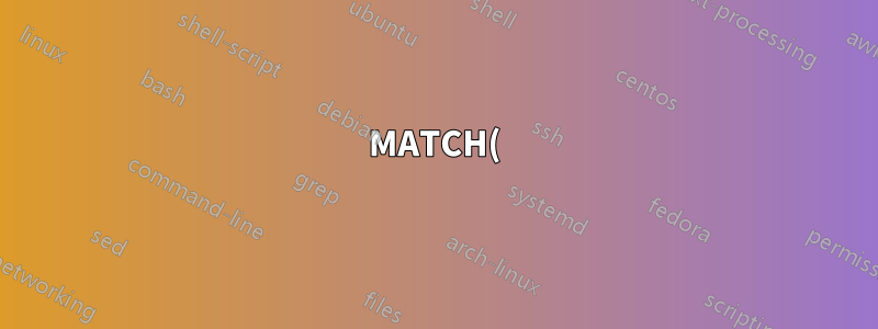 MATCH()에서 범위의 내용을 수정하는 방법은 무엇입니까?