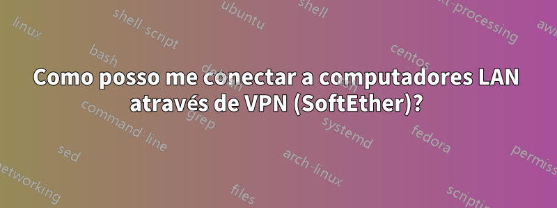 Como posso me conectar a computadores LAN através de VPN (SoftEther)?