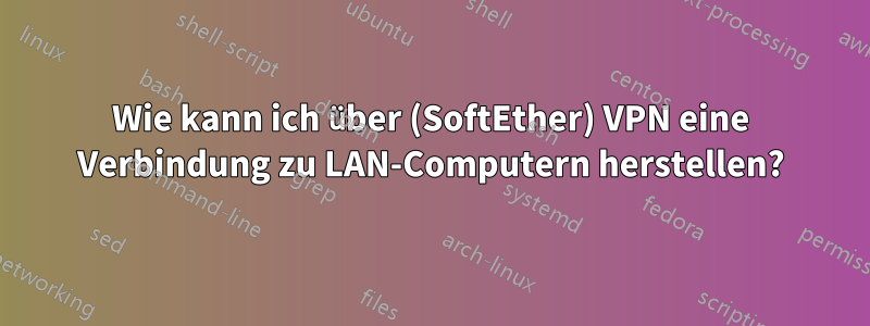 Wie kann ich über (SoftEther) VPN eine Verbindung zu LAN-Computern herstellen?