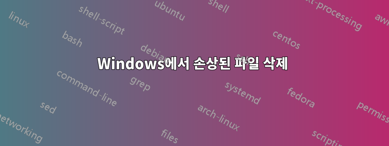 Windows에서 손상된 파일 삭제