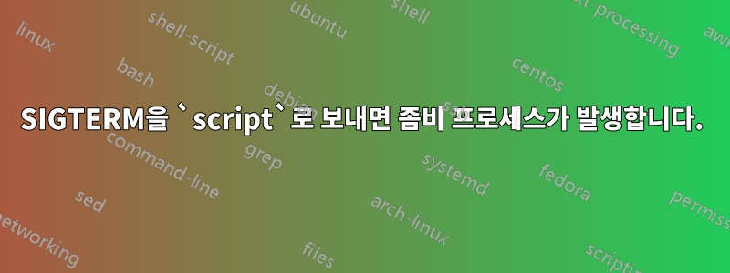 SIGTERM을 `script`로 보내면 좀비 프로세스가 발생합니다.