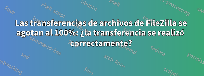 Las transferencias de archivos de FileZilla se agotan al 100%: ¿la transferencia se realizó correctamente?