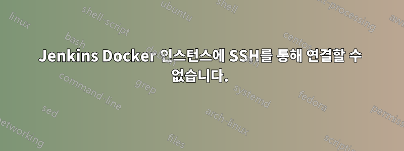 Jenkins Docker 인스턴스에 SSH를 통해 연결할 수 없습니다.