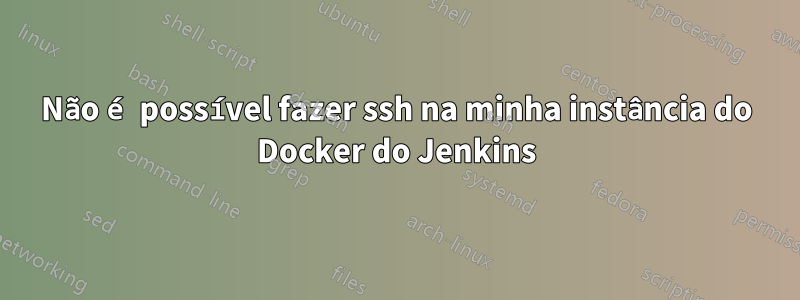 Não é possível fazer ssh na minha instância do Docker do Jenkins