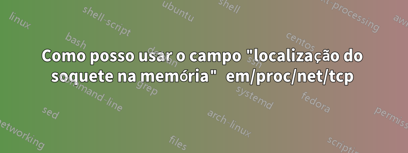 Como posso usar o campo "localização do soquete na memória" em/proc/net/tcp