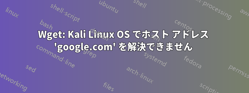 Wget: Kali Linux OS でホスト アドレス 'google.com' を解決できません