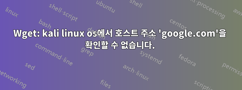 Wget: kali linux os에서 호스트 주소 'google.com'을 확인할 수 없습니다.