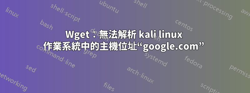 Wget：無法解析 kali linux 作業系統中的主機位址“google.com”