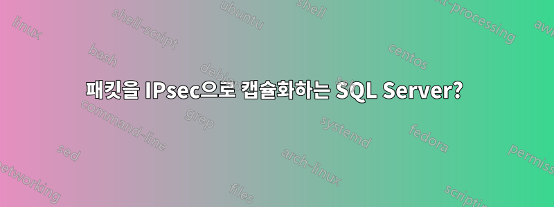 패킷을 IPsec으로 캡슐화하는 SQL Server?