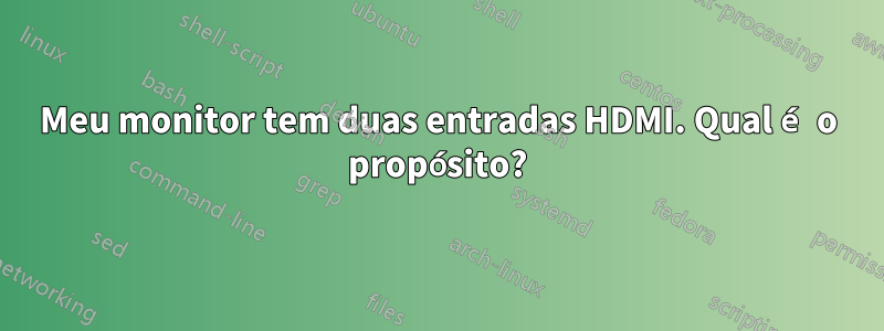 Meu monitor tem duas entradas HDMI. Qual é o propósito?