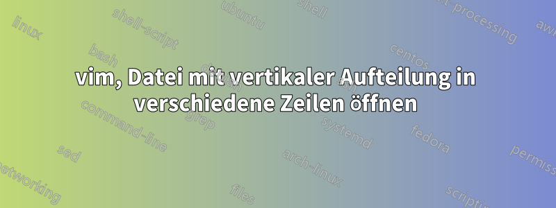 vim, Datei mit vertikaler Aufteilung in verschiedene Zeilen öffnen