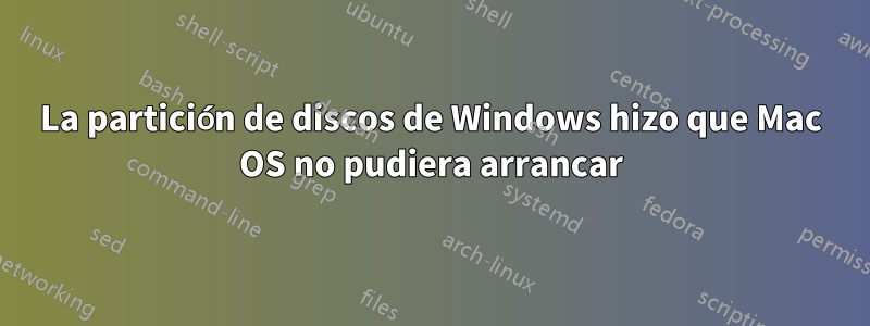 La partición de discos de Windows hizo que Mac OS no pudiera arrancar