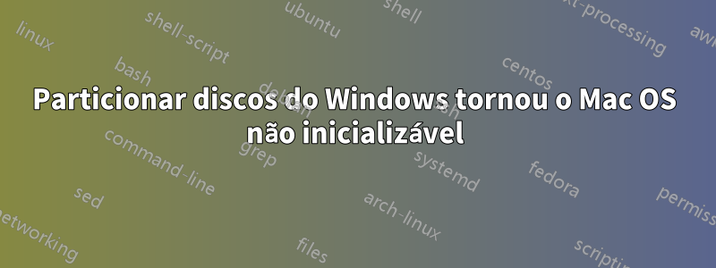 Particionar discos do Windows tornou o Mac OS não inicializável