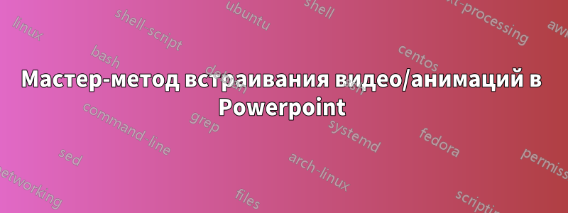 Мастер-метод встраивания видео/анимаций в Powerpoint