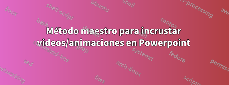 Método maestro para incrustar videos/animaciones en Powerpoint