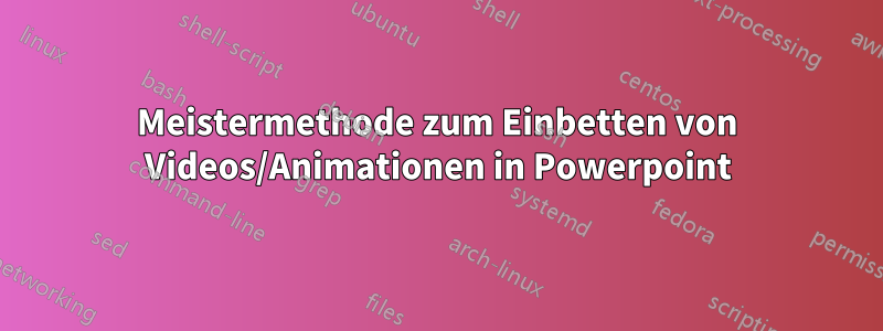 Meistermethode zum Einbetten von Videos/Animationen in Powerpoint