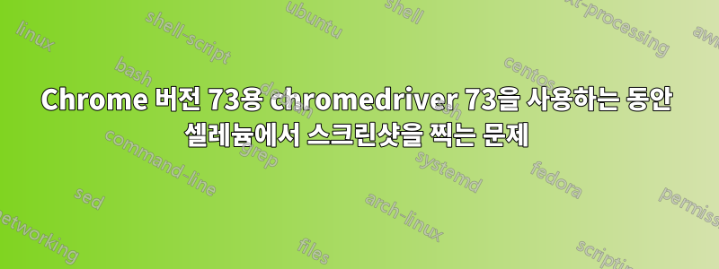 Chrome 버전 73용 chromedriver 73을 사용하는 동안 셀레늄에서 스크린샷을 찍는 문제