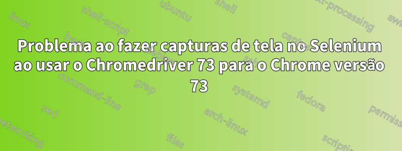 Problema ao fazer capturas de tela no Selenium ao usar o Chromedriver 73 para o Chrome versão 73